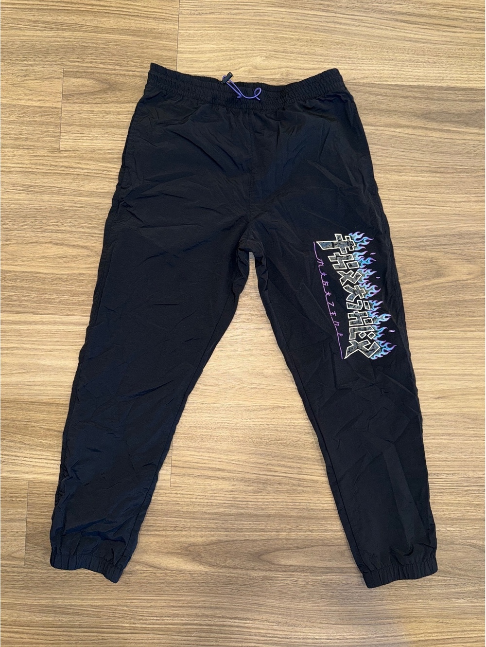 Thrasher Godzilla Charred Nylon Track Pants Unisex Medium #TH4595